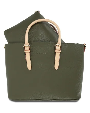 Geanta dama,  seria Ella, shopper, verde olive