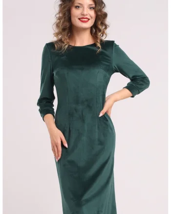 Rochie uni cu maneci lungi, Verde englez