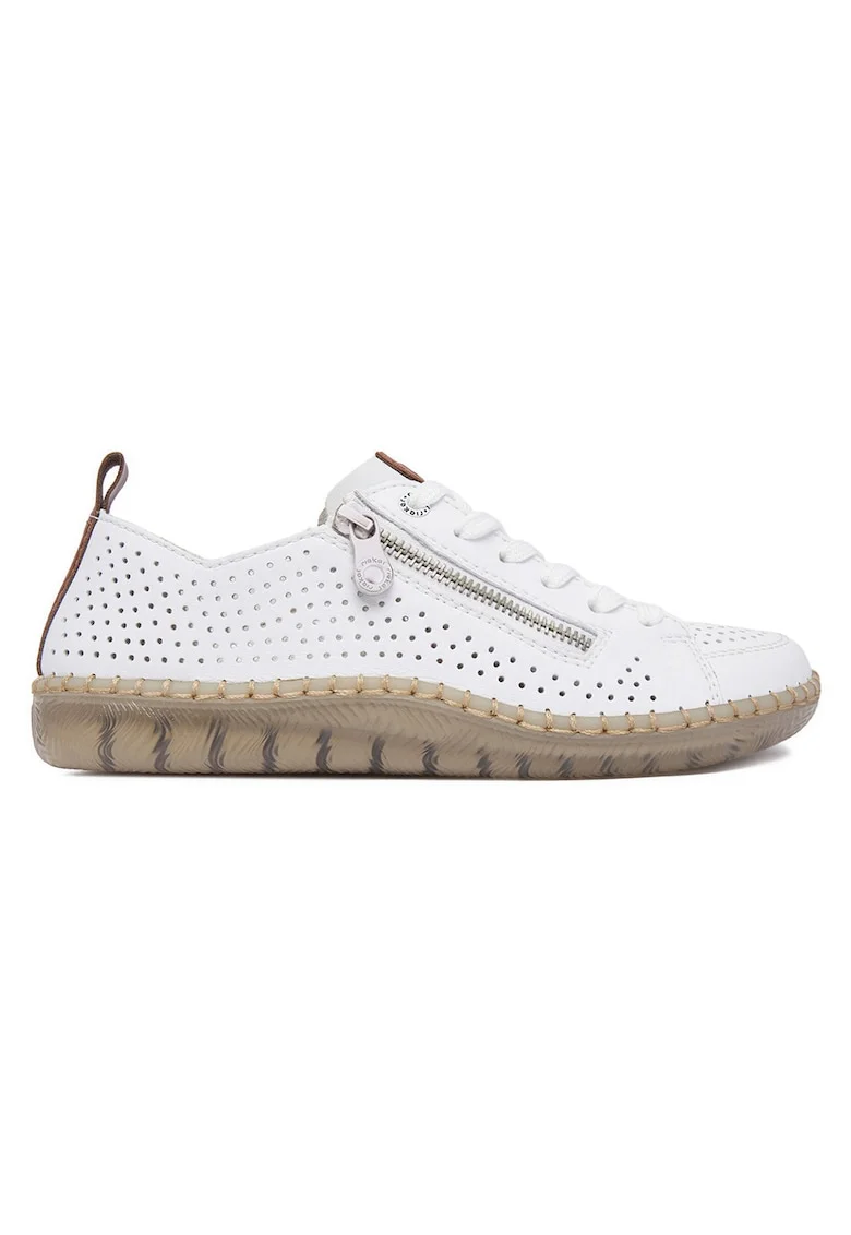 Pantofi dama,  piele naturala, alb, varf rotund,
