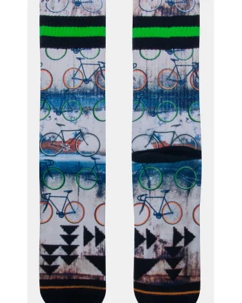 Sosete lungi cu model cu biciclete,