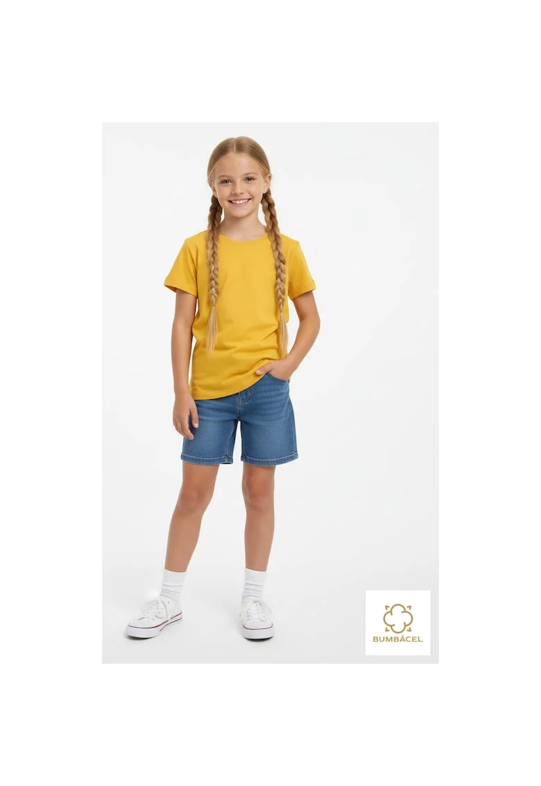 Tricou uniton din bumbac pentru fete din bumbac uniton, Galben