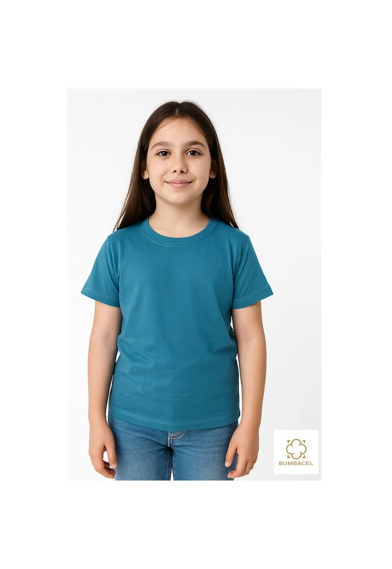 Tricou uniton din bumbac pentru fete din bumbac uniton, Albastru