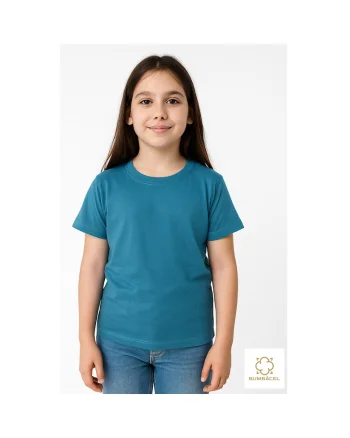 Tricou uniton din bumbac pentru fete din bumbac uniton, Albastru