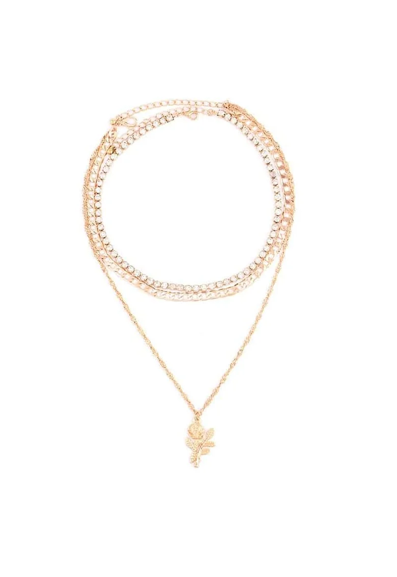 Colier Chantale Gold C14,  Aliaj metalic, Auriu