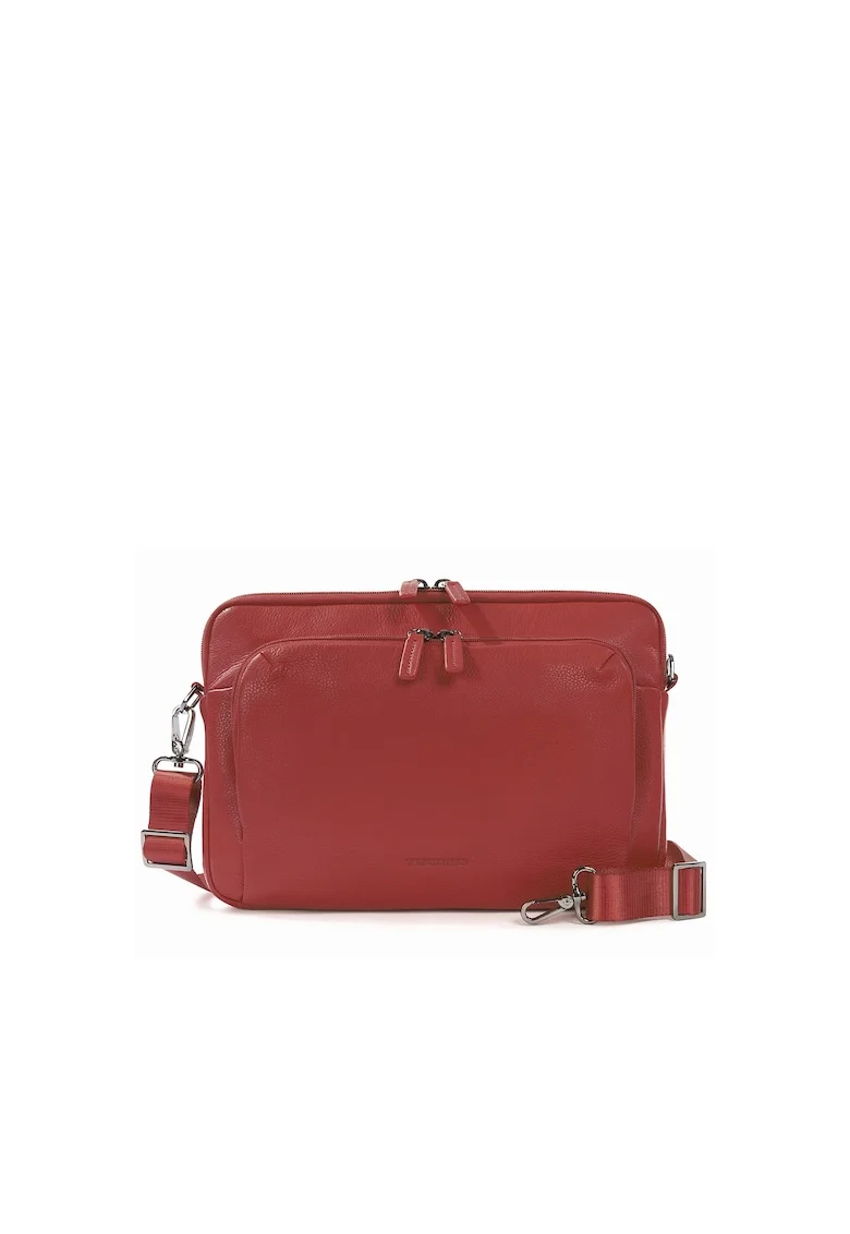 Geanta unisex de piele pentru laptop, Rosu, 23 x 34 x 8.5 CM