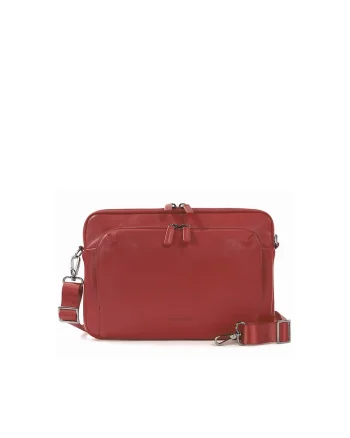 Geanta unisex de piele pentru laptop, Rosu, 23 x 34 x 8.5 CM