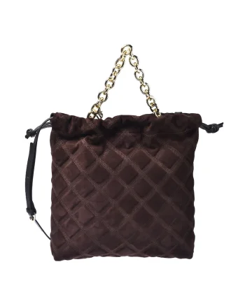 Geanta shopper din piele intoarsa, Maro inchis