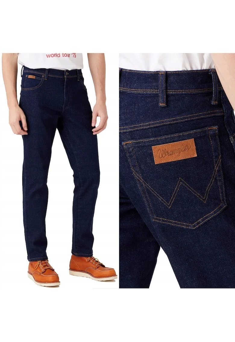 Pantaloni bărbați Wrangler  albastru închis, slim, Albastru