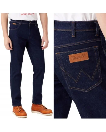 Pantaloni bărbați Wrangler  albastru închis, slim, Albastru