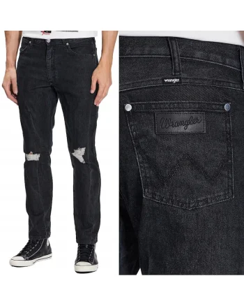 Blugi Wrangler  Slim Tapered, Negru