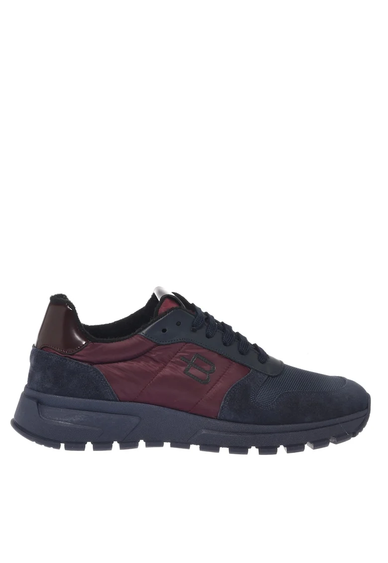 Pantofi sport cu detalii din piele intoarsa, Albastru