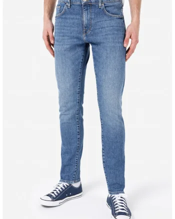 Blugi slim fit cu aspect decolorat Danny, Albastru