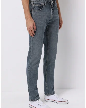 Blugi regular fit de bumbac cu talie medie, Albastru prafuit