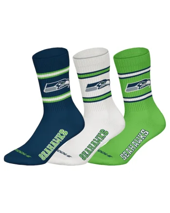 Set de sosete lungi unisex NFL - 3 perechi, Alb/Albastru petrol/Verde fistic