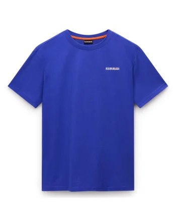 Tricou cu decolteu la baza gatului si model uni, Albastru