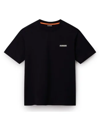 Tricou cu decolteu la baza gatului si model uni, Negru
