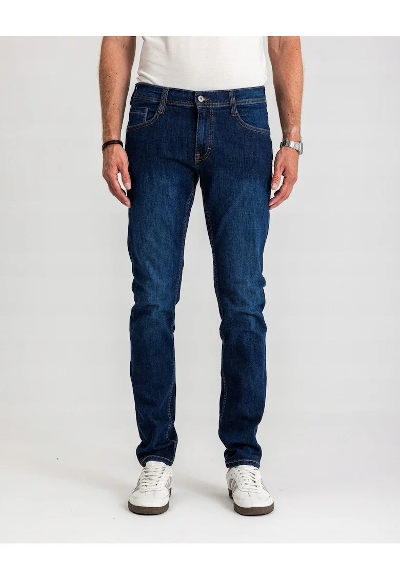 Blugi Barbati,  Oregon Tapered, Talie Joasa, 100% Bumbac, Fermoar, Lungi, 5 Bunzuare, Albastru, Albastru