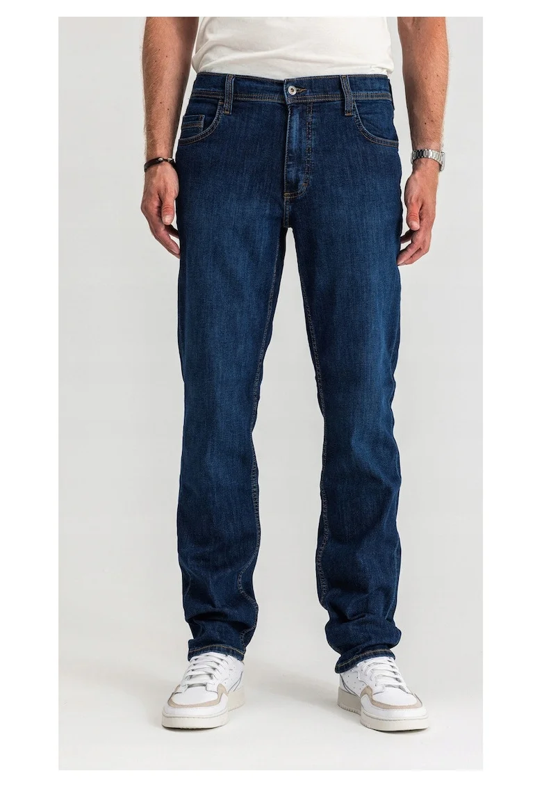 Blugi Barbati,  Washington, Talie Medie, 100% Bumbac, Fermoar, Lungi, 5 Bunzuare, Albastru, Albastru