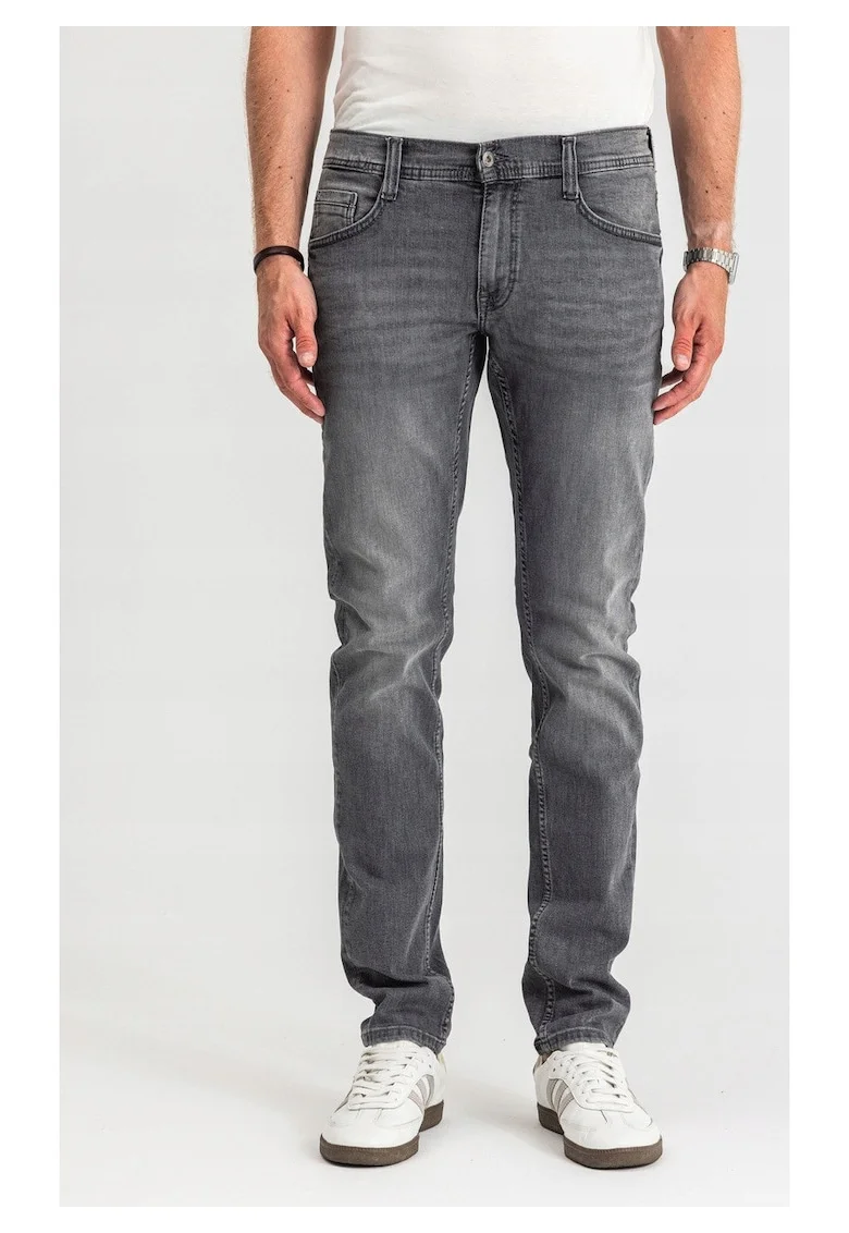 Blugi Barbati,  Oregon Tapered, Talie Joasa, 100% Bumbac, Fermoar, Lungi, 5 Bunzuare, Negru, Negru