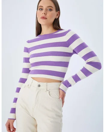 Pulover tricotat  dungi, mov deschis, tricot,
