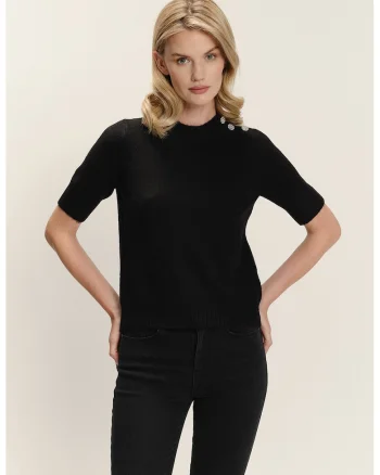 Pulover uni cu maneci scurte, Negru