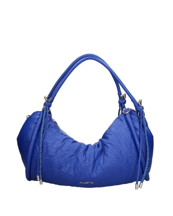 Geanta de piele cu fermoar, Albastru pastel