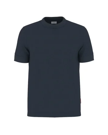Tricou uni cu decolteu la baza gatului, Albastru inchis