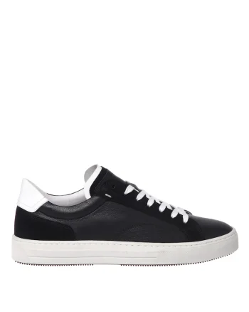 Pantofi sport din piele si piele intoarsa, Negru