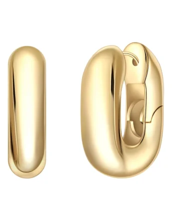 Cercei rotunzi mici placati cu aur de 14K, Auriu
