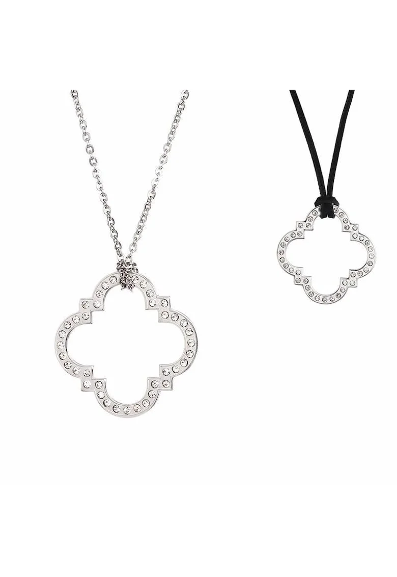 Colier  Crystal, Lan, Argintiu