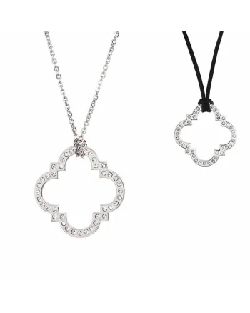 Colier  Crystal, Lan, Argintiu