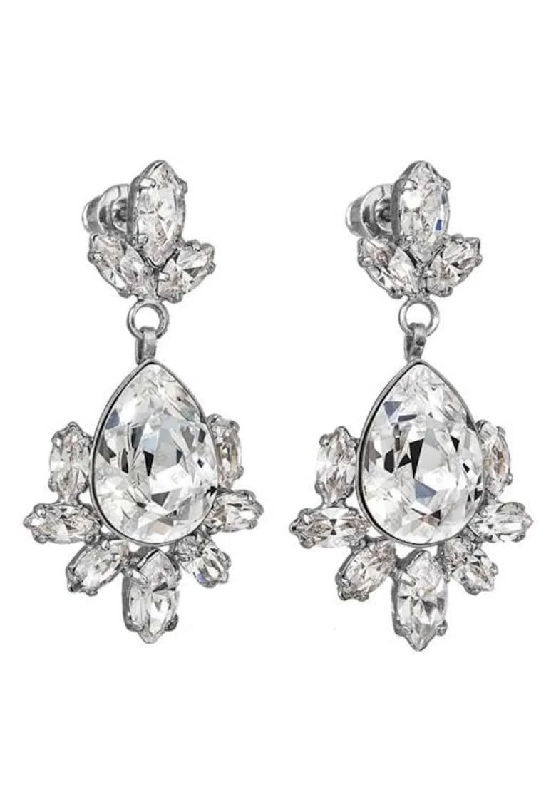 Cercei cu cristale Swarovski  Crystal 7440-5781-02, Argintiu