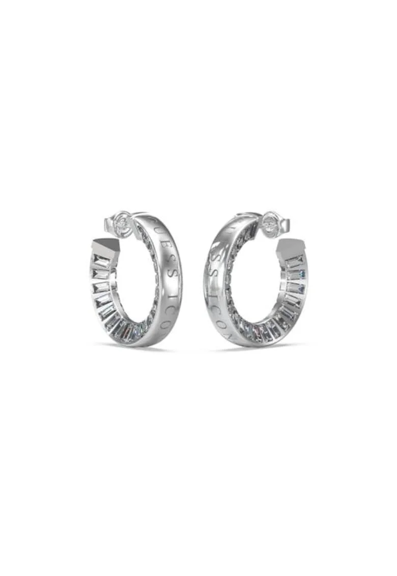 Cercei  Icon rotunzi cu cristale JUBE03008JWRHT-U, Argintiu