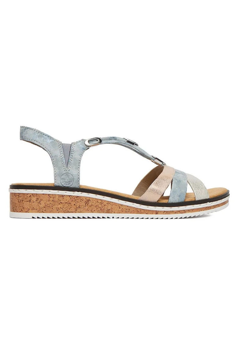 Sandale dama,  bej, piele ecologica, interior textil,