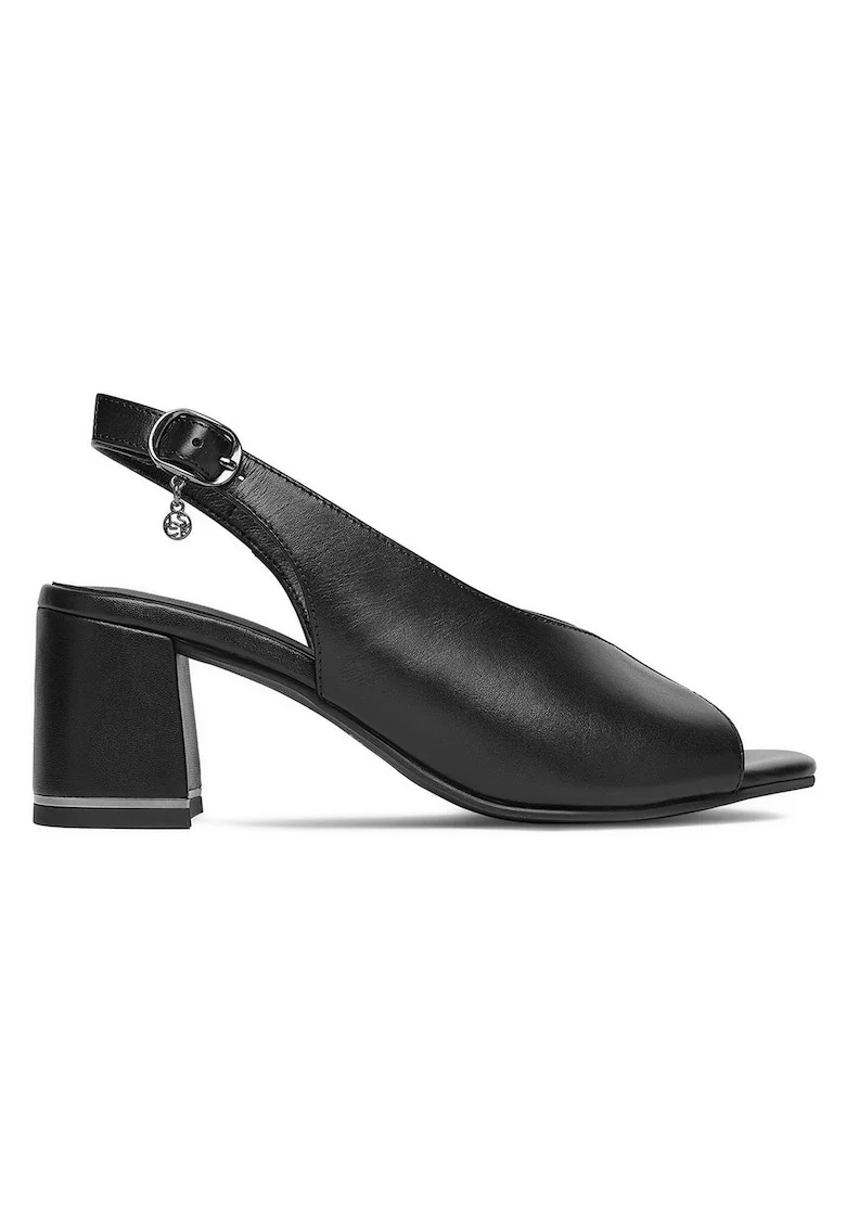 Sandale dama,  piele naturala, negru, catarama