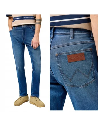 Blugi Barbati,  River, Fit, Talie Medie, 5 Buzunare, Fdwqfermoar, Lungi, Bumbac, Albastru