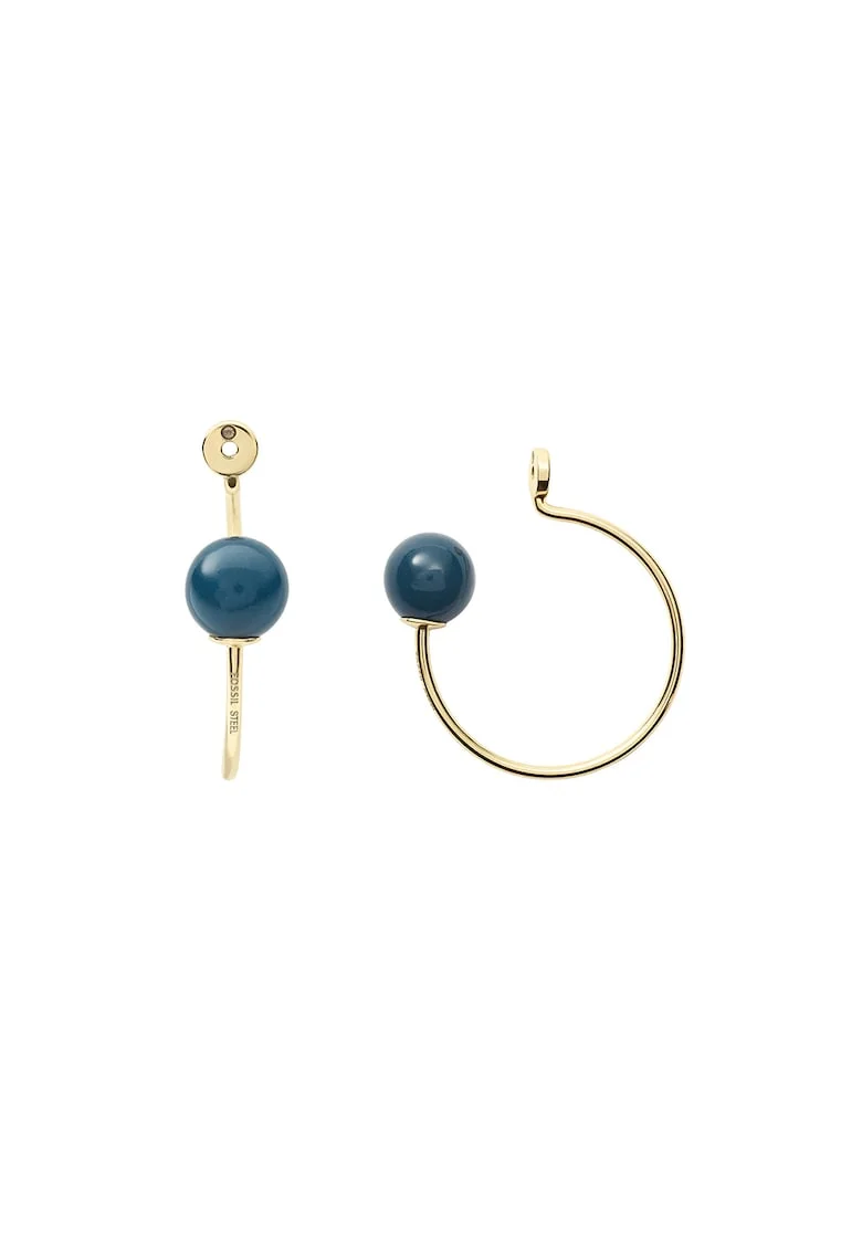 Accesorii rotunde pentru cercei cu margele Fashion, Auriu/Albastru