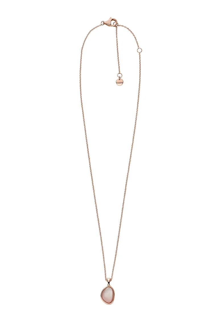 Colier de otel inoxidabil decorat cu Mother of Pearl, Auriu rose