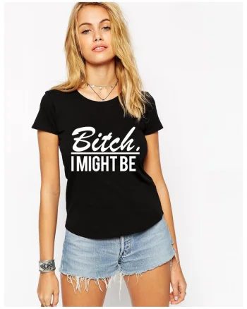 Tricou dama - Bitch, Negru