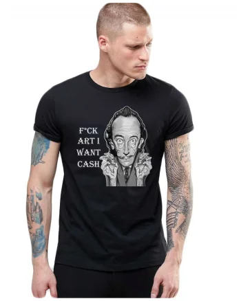 Tricou barbati negru - Dali - I want CASH