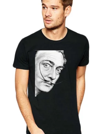 Tricou barbati negru - Dali - Portret