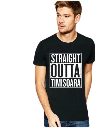 Tricou negru barbati - Straight Outta Timisoara, Negru