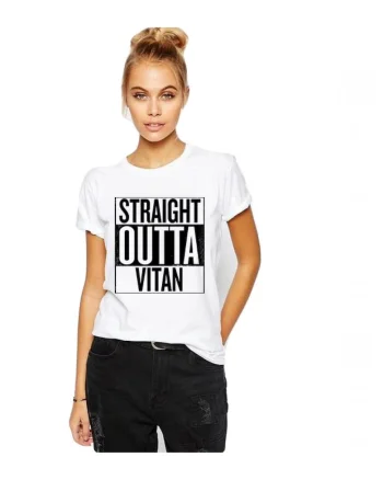 Tricou dama alb - Straight Outta Vitan, Alb