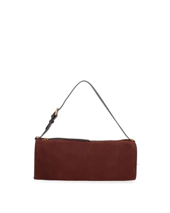 Geanta baguette din piele intoarsa Valoria Chic, Visiniu