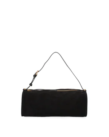 Geanta baguette din piele intoarsa Valoria Chic, Negru