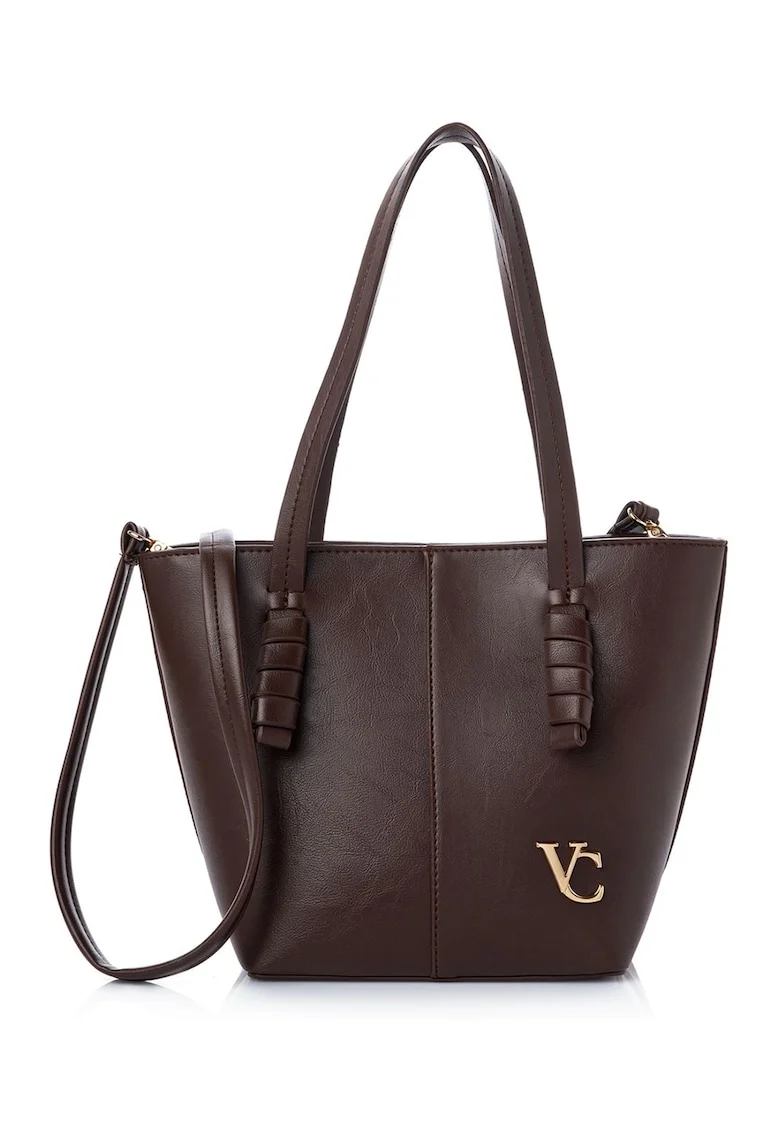 Geanta shopper  din piele ecologică, Maro cognac, 23 x 30 x 14 cm