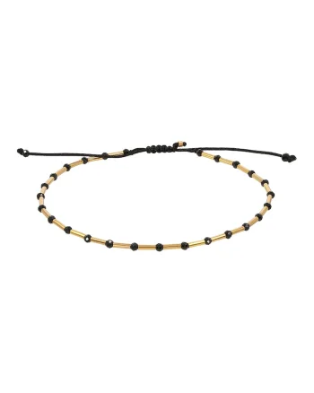 Bratara ajustabila din aur filat de 14K/20, Auriu/Negru