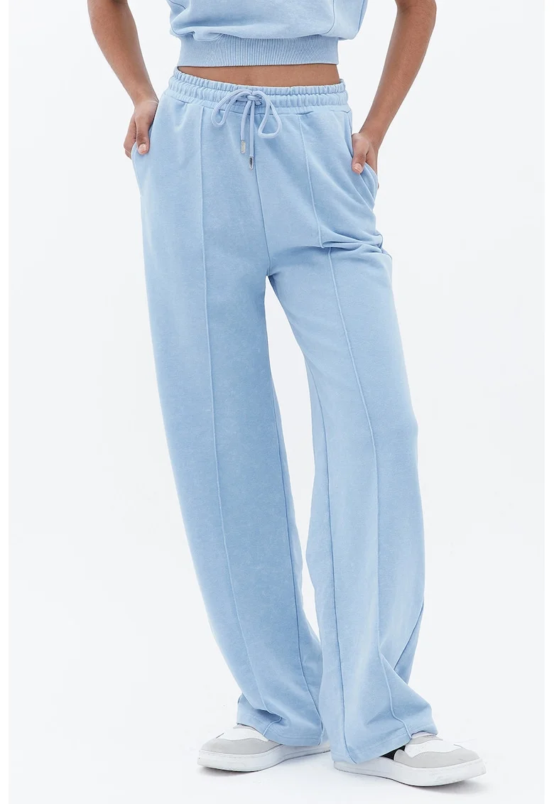 Pantaloni de trening cu snur de ajustare, Albastru deschis