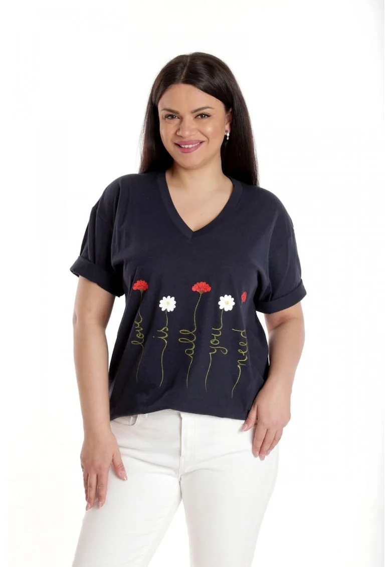 888141920-Bluza Dama, Bleumarin cu Pictura Murala II, Bleumarin