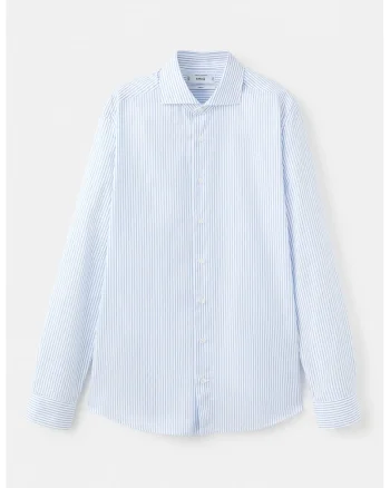 Camasa slim-fit cu dungi, Alb/Albastru lavanda